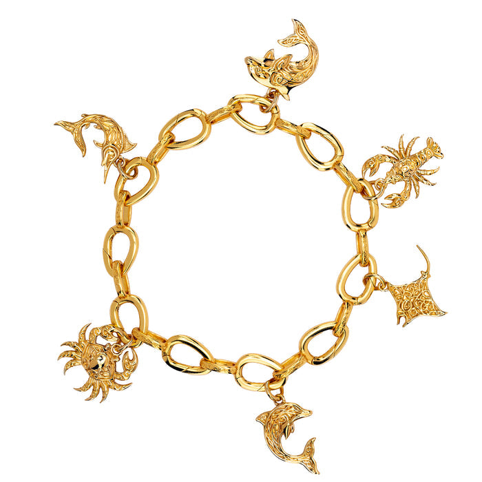 18k Vermeil over Sterling Silver Dolphin Charm
