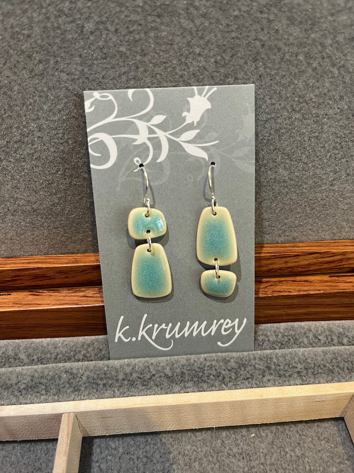 A30 Double Quadrangle Ceramic Earrings by Kim Krumrey