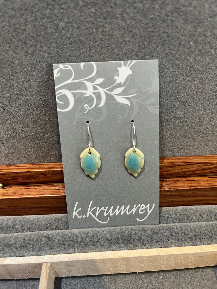A5 Ceramic Leaf Earrings by Kim Krumrey