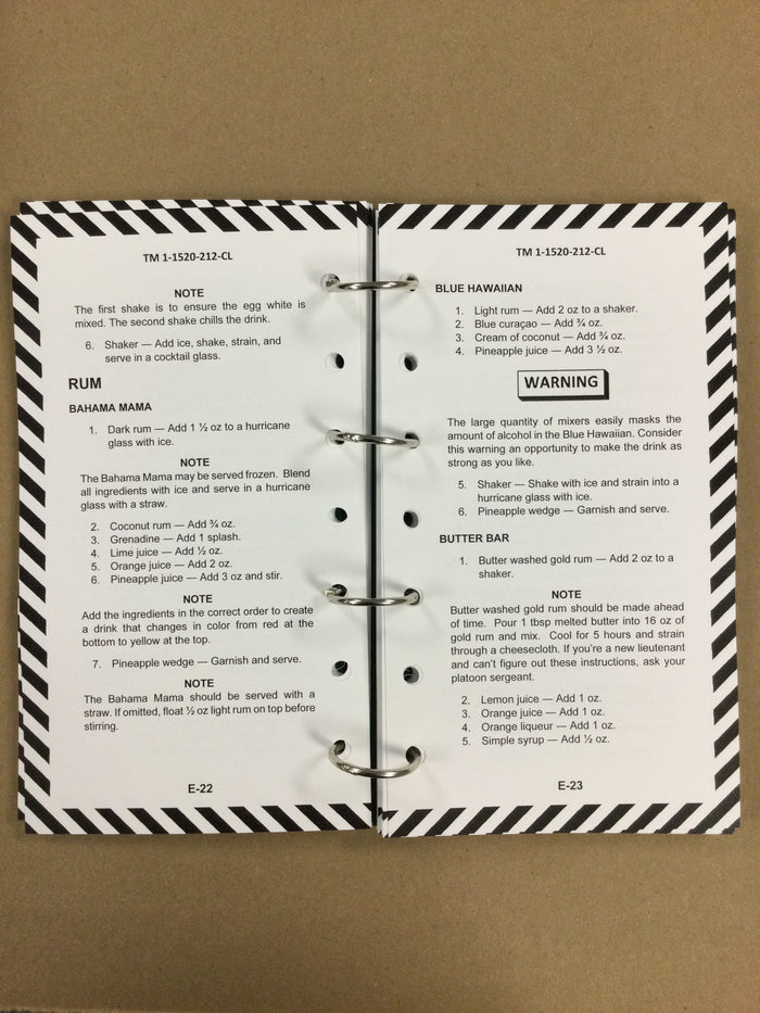 Army Cocktail Checklist