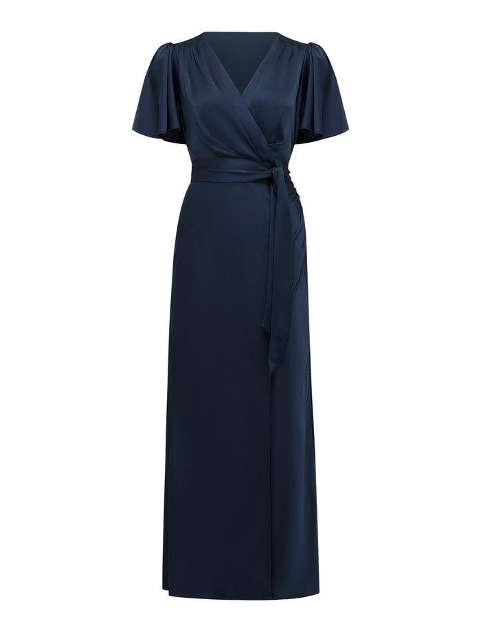 Chelsea Flutter Sleeve Satin Maxi Dress Forever New