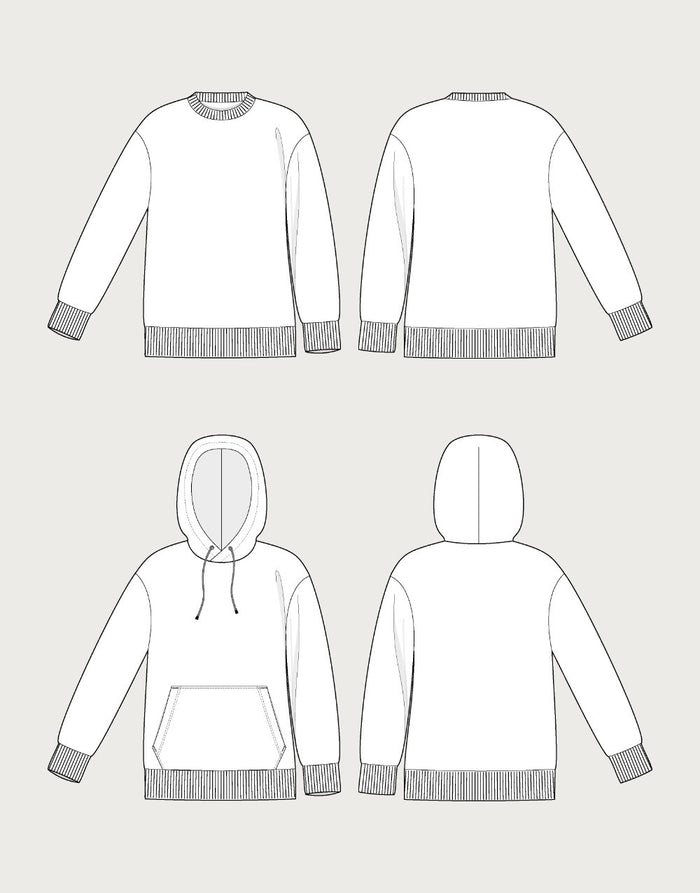 Classic Sweatshirt Unisex Adult & Kids Sewing Pattern, The Assembly Line