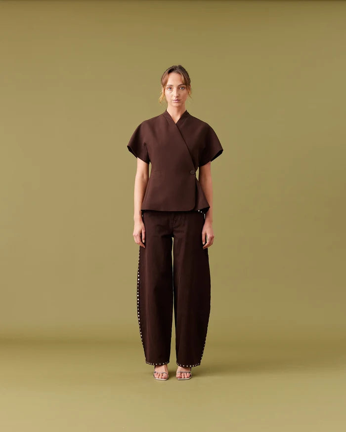 COCO SHORT SLEEVE BLAZER ESPRESSO