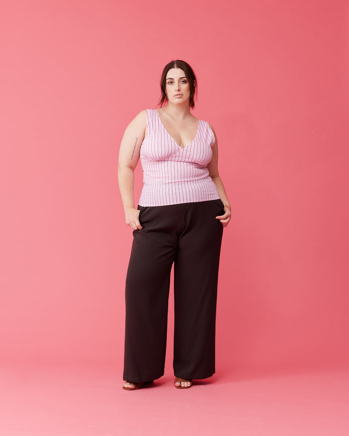 EDDIE TOP PINK RED STRIPE