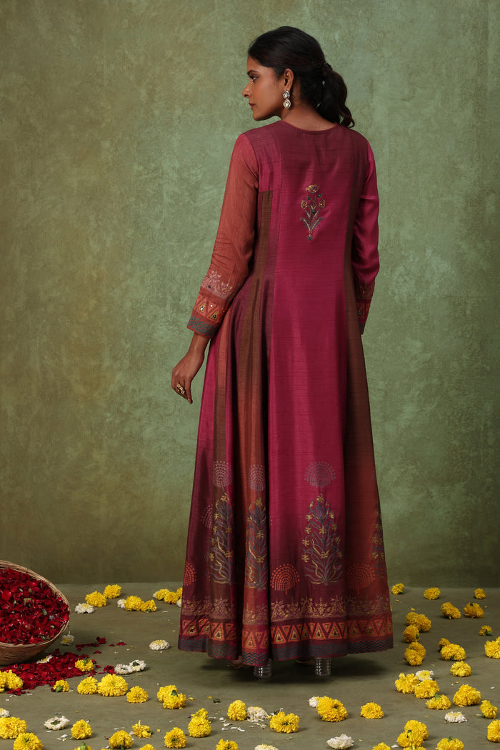 Festive Embroidered Floor-Length Gown Set