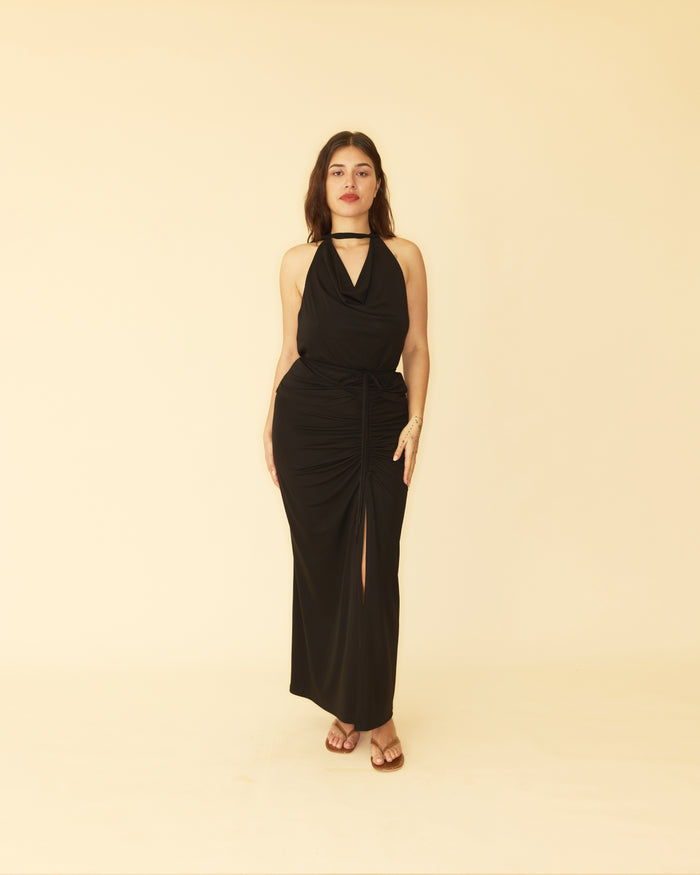 FLIP KNIT HALTER BLACK