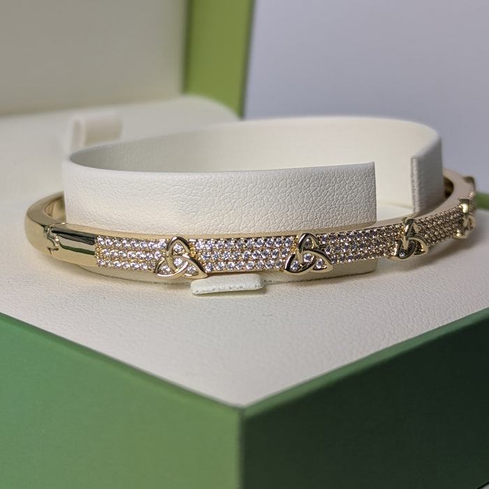 Gold Plated Crystal Trinity Knot Bangle