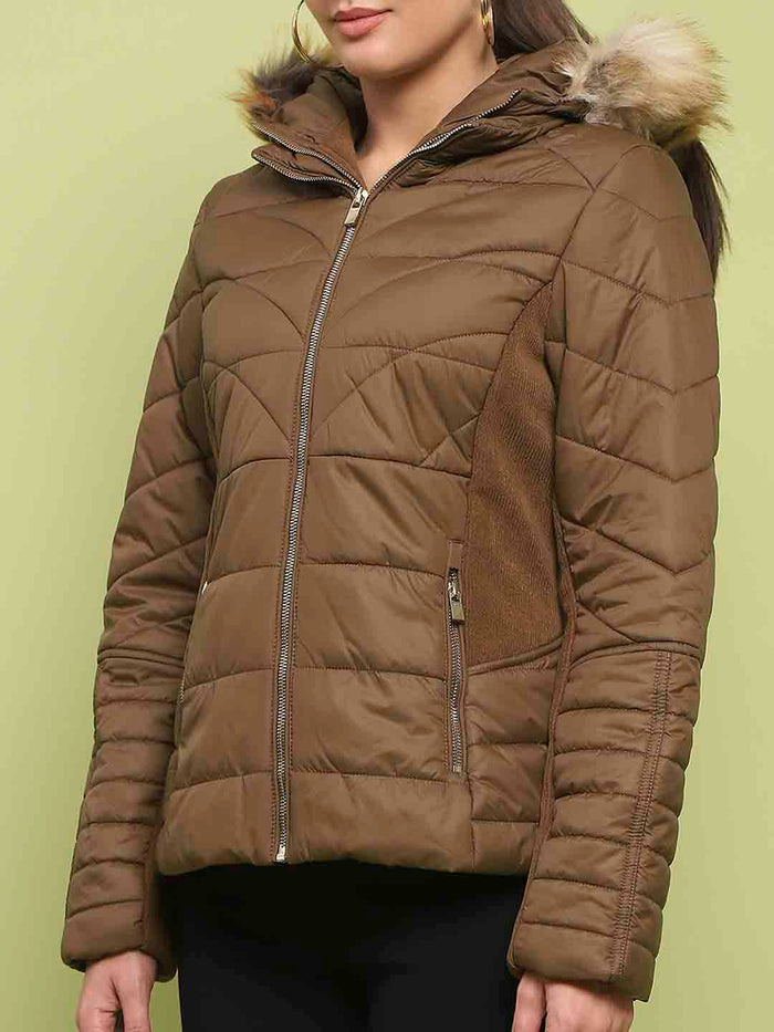 Madame Corduroy Two In One Brown Quilted Jacket