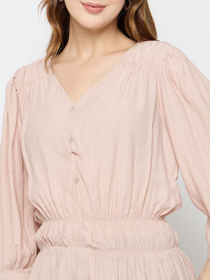 Madame Rayon Blend Pink Peplum Top