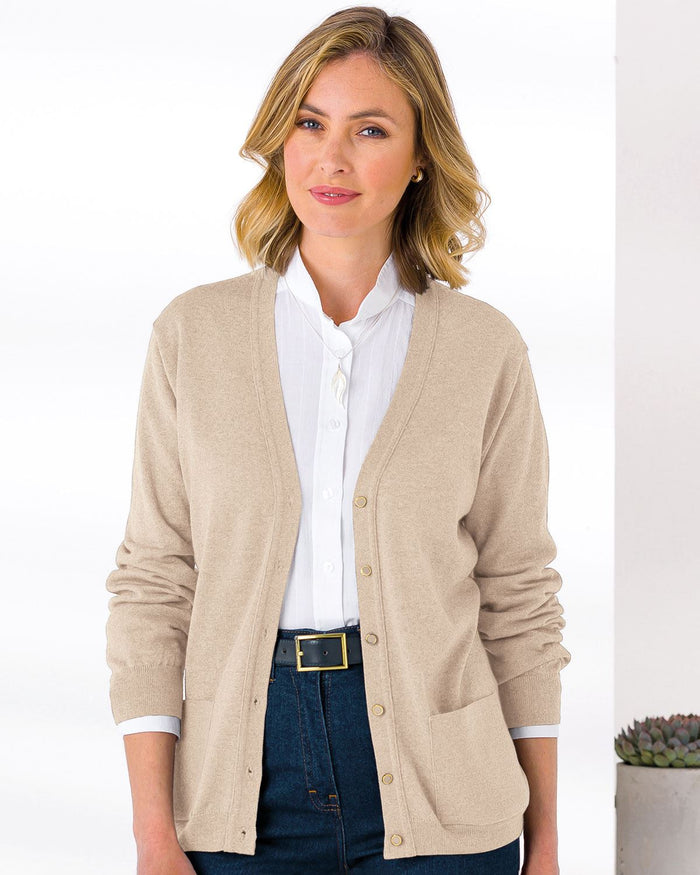 Merino Wool Cardigan - Camel - The Classic Boutique