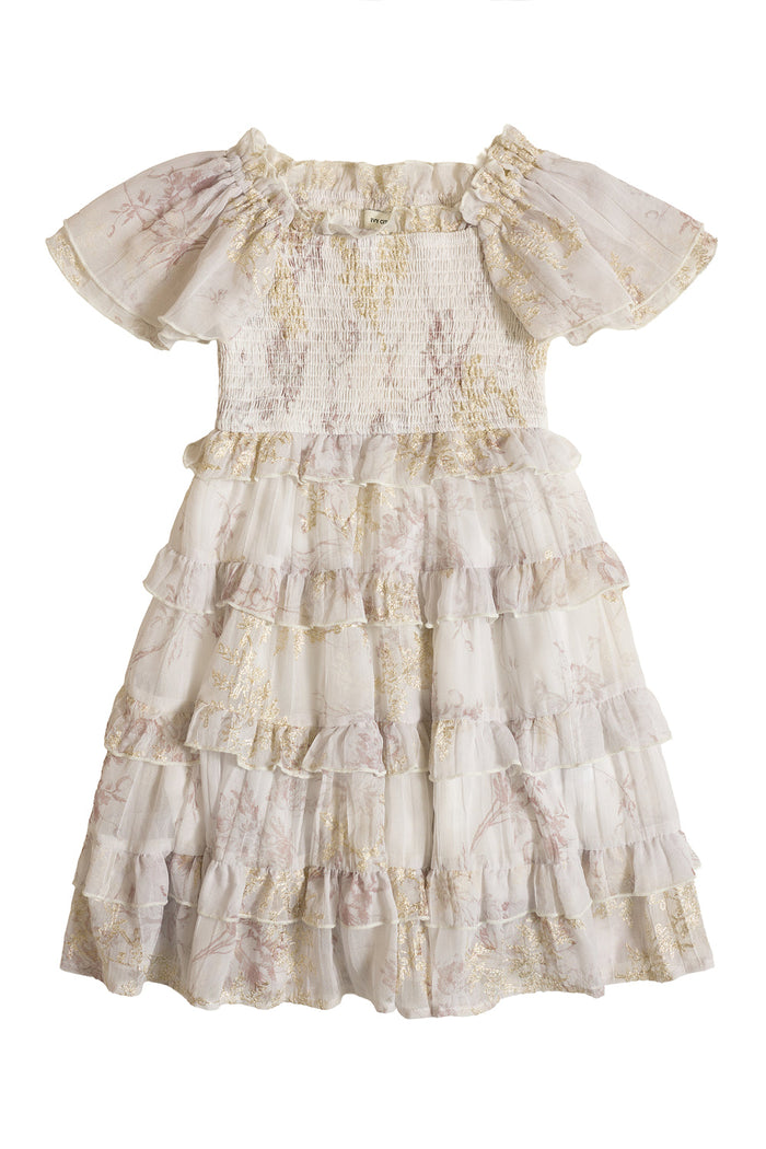 Mini Winnie Dress in Bright White Wispy Wildflower-8