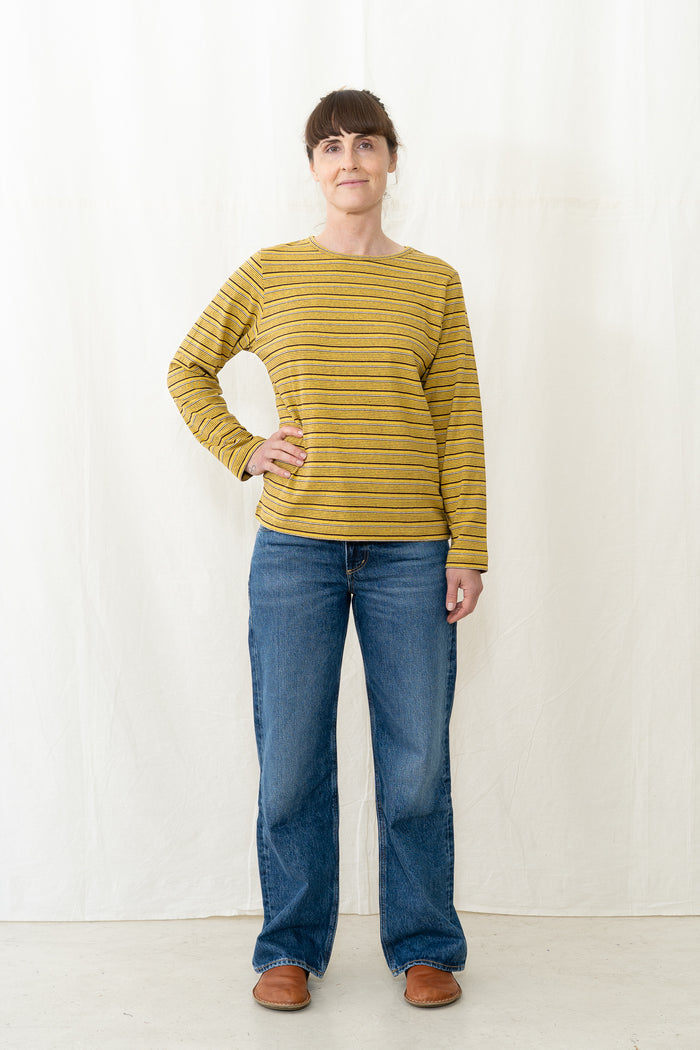 SARAHWEAR Stripe Jersey Shirt in Mustard