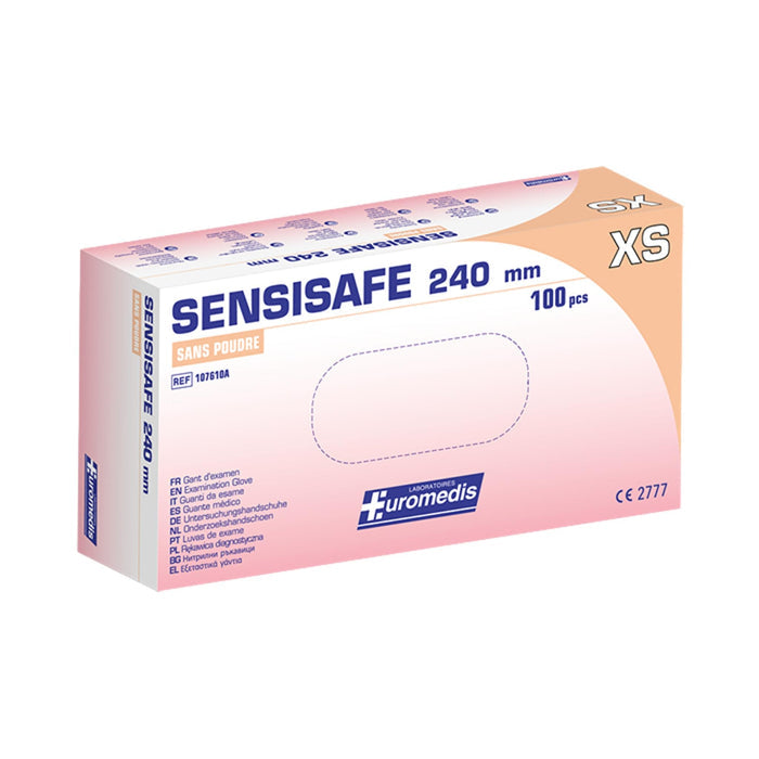 SENSISAFE examination gloves - Latex-free - Powder-free - Hypoallergenic - Box of 100