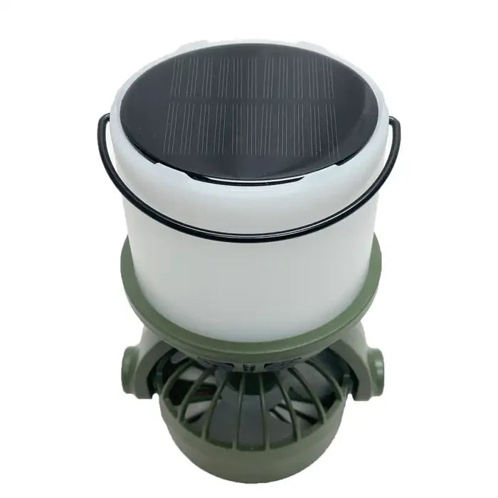 Solar-powered lantern with a black solar panel
