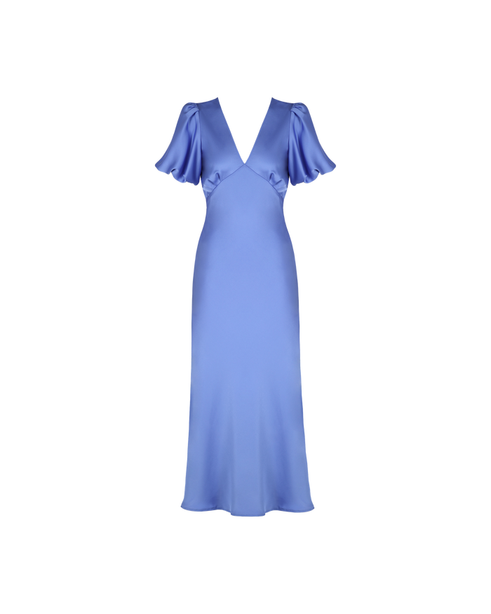 UMA SATIN DRESS PERIWINKLE