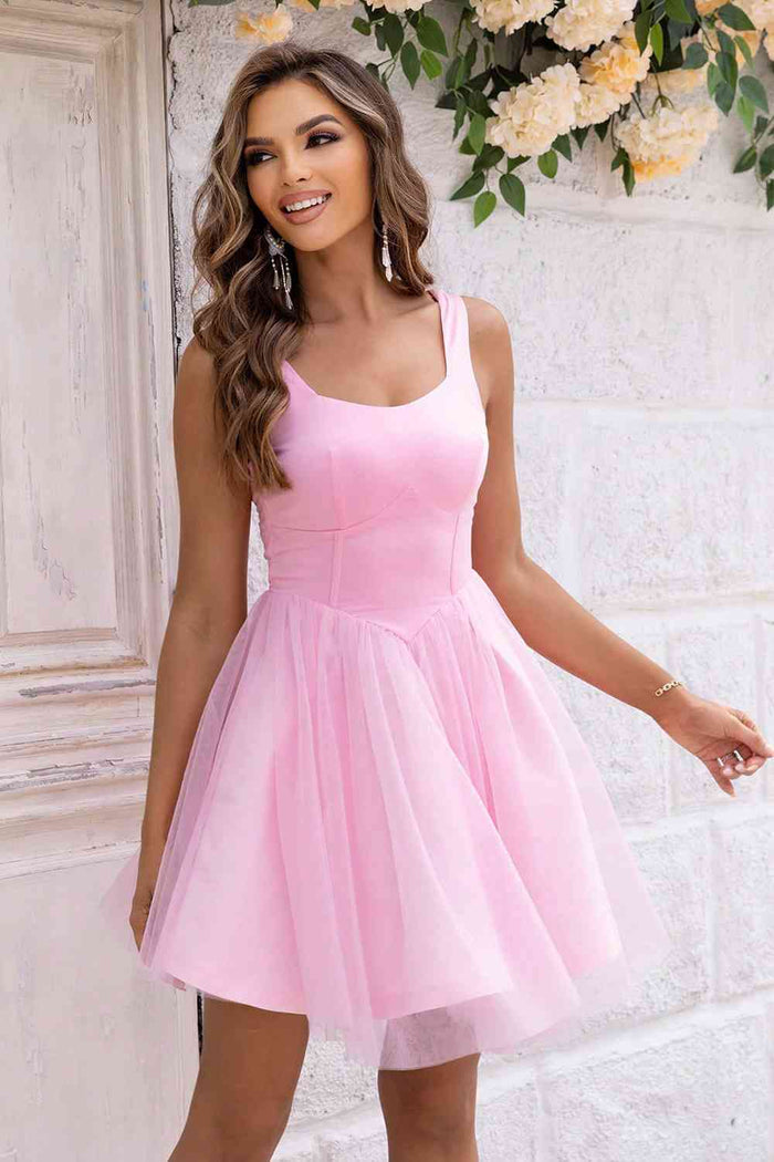 Wide Strap Mesh Dress - Madikfashions.com