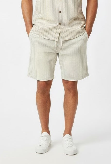 Yarn-Dyed Stripe Casual Shorts