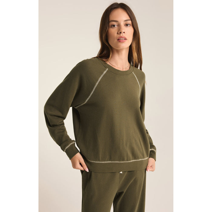 Z Supply - Saldana, French Terry Top 3971 - Olive