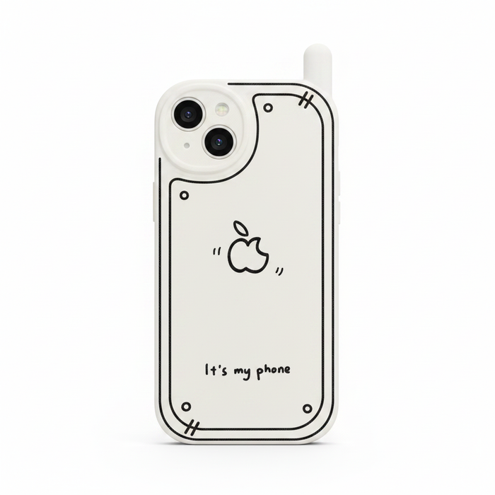 2D Apple Phone Case studio hero shot on white background