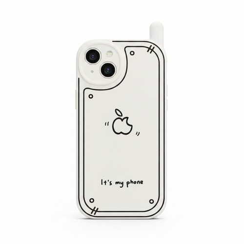 2D Apple Phone Case studio hero shot on white background