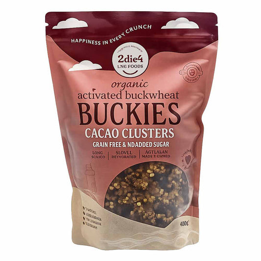 2Die4 Live Foods Organic Activated Buckies Cacao Clusters - 400g