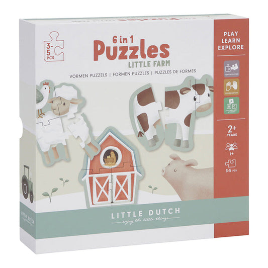 Little Dutch 6-in-1 Puzzle-Set Little Farm ab 2 Jahren