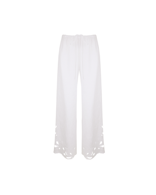 ANDIE LINEN PANT WHITE EMBROIDERY
