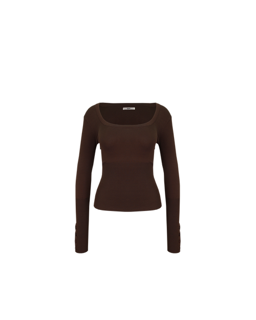 ANNA KNIT TOP CHOCOLATE