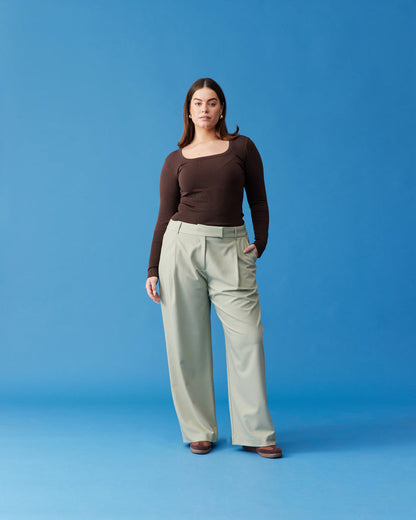 ANNA KNIT TOP CHOCOLATE