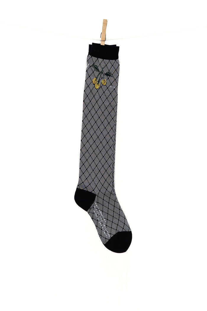 Antipast Cherry on Diamonds Women's Knee High Socks