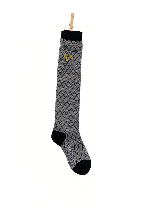Antipast Cherry on Diamonds Women's Knee High Socks