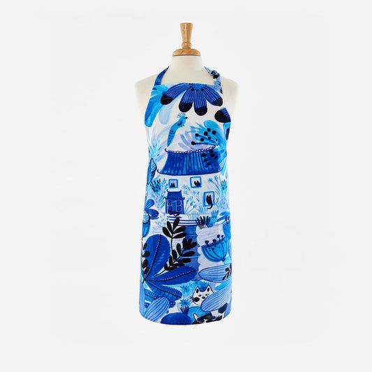 Apron Blue & White