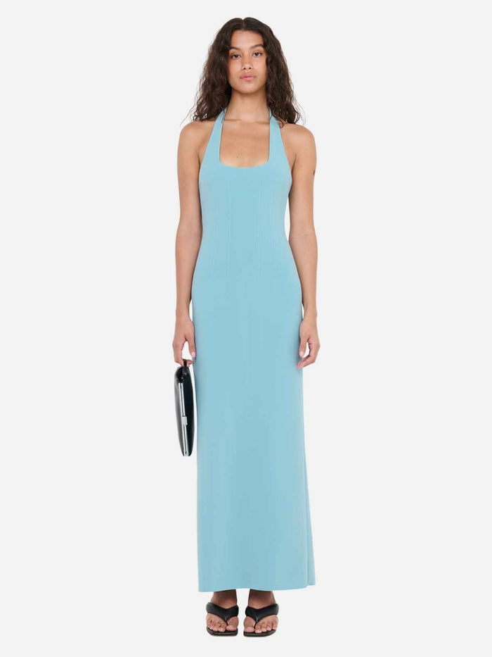 Athena Halter Maxi Dress - Blue Reef