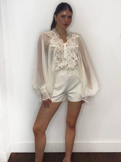 AUDREY LACE BLOUSE CREAM