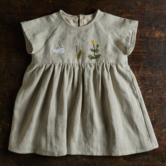 Baby & Kids Linen Wisteria Dress - Flax