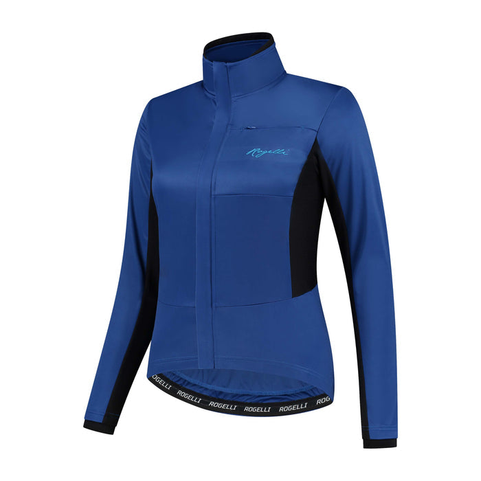 Rogelli Barrier fietsjack dames blauw voorkant.