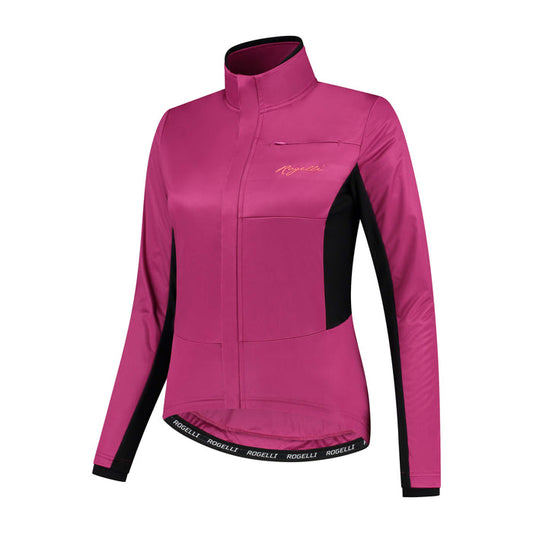 Rogelli Barrier fietsjack dames roze voorkant.