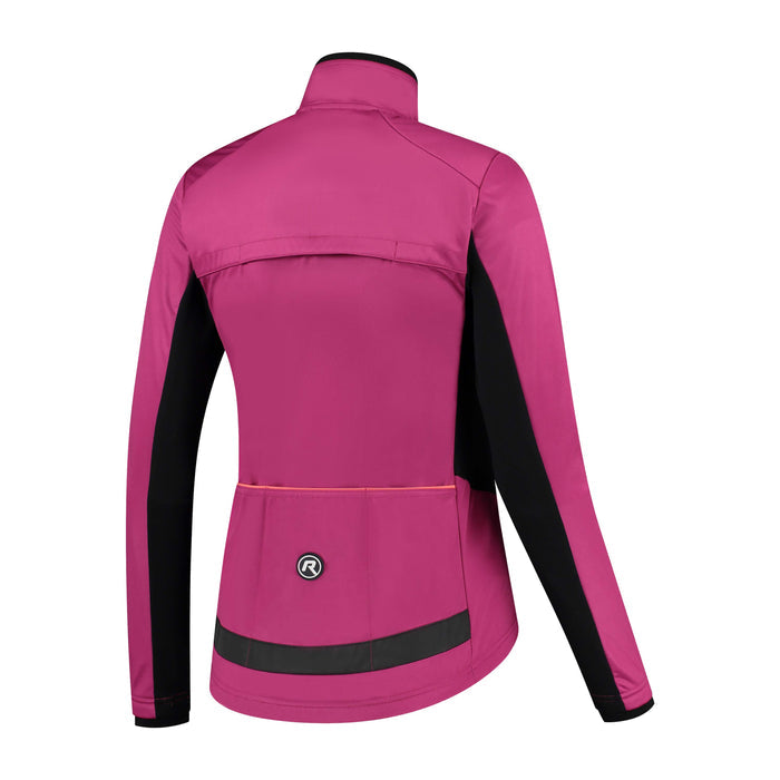 Rogelli Barrier fietsjack dames roze achterkant.