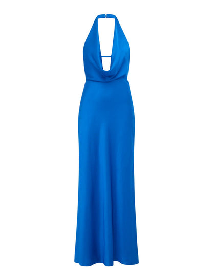 Becca Cowl Halter Satin Dress Forever New