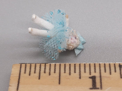 Blonde Ballerina Doll in Light Blue Glittery Tutu and Bow – By Cheryl Warder