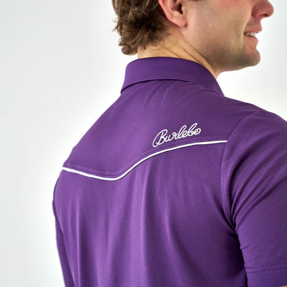 Burlebo Pearl Snap Performance Polo - Purple - (XXL)