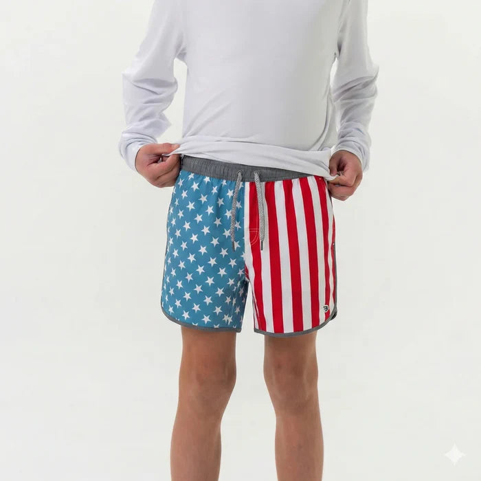 Burlebo Youth Swim Trunk - Throwback USA