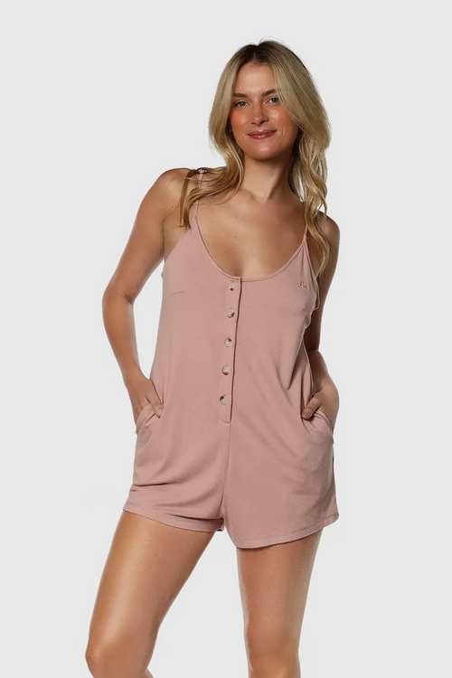 Button Up Romper Dresses & Rompers - Front