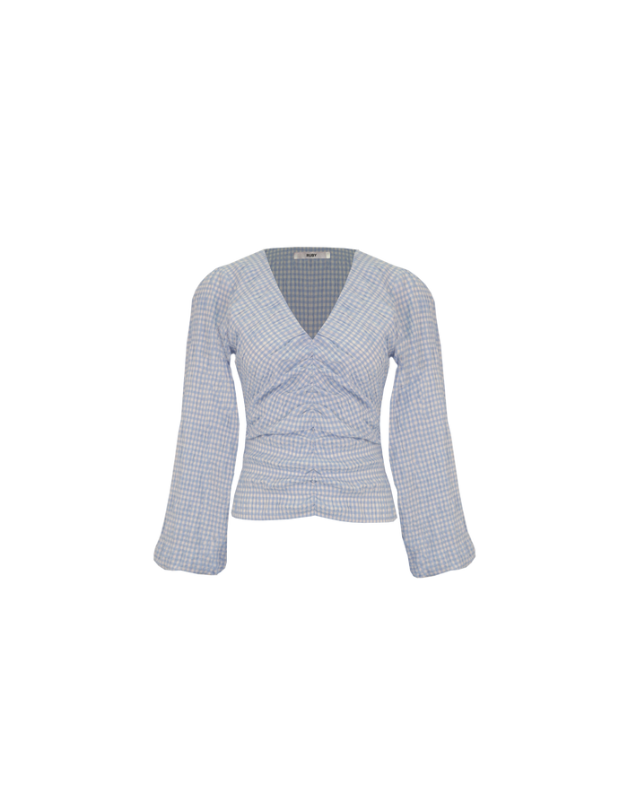 CANARY BLOUSE BLUE GINGHAM