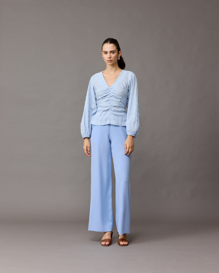 CANARY BLOUSE BLUE GINGHAM
