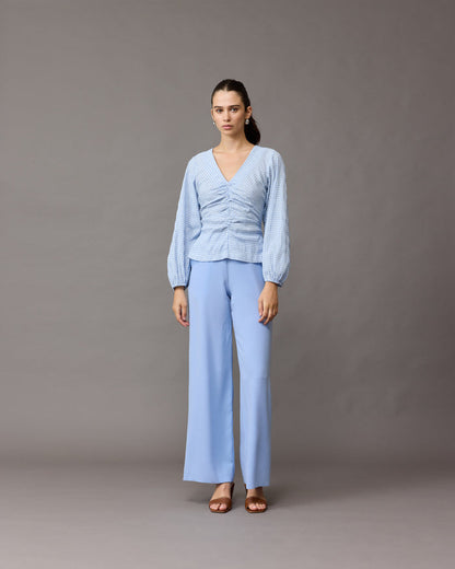 CANARY BLOUSE BLUE GINGHAM