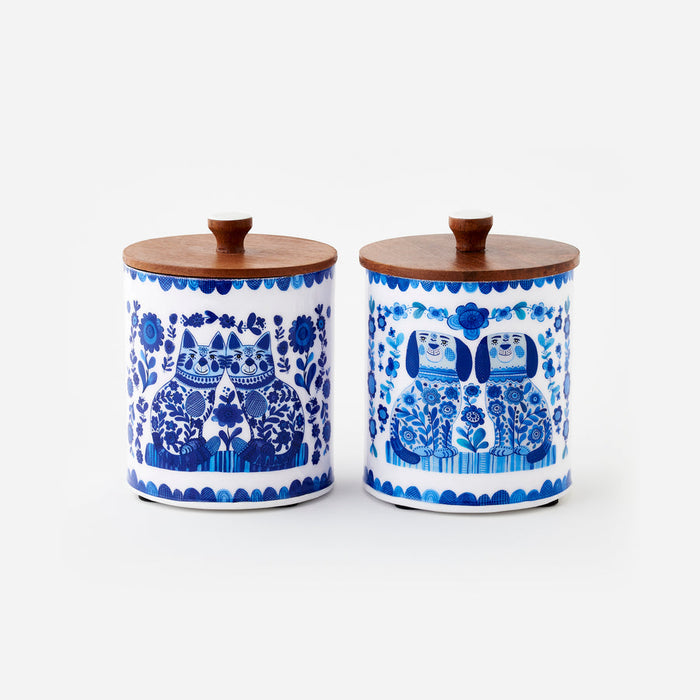 Canister Blue & White 2 Assorted