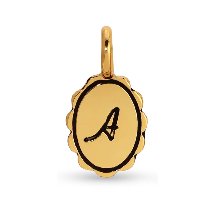 Charm Garden - Gold Scalloped Initial Charm