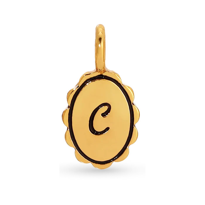 Charm Garden - Gold Scalloped Initial Charm
