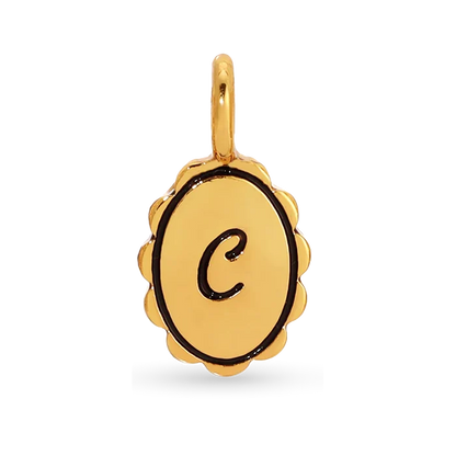 Charm Garden - Gold Scalloped Initial Charm